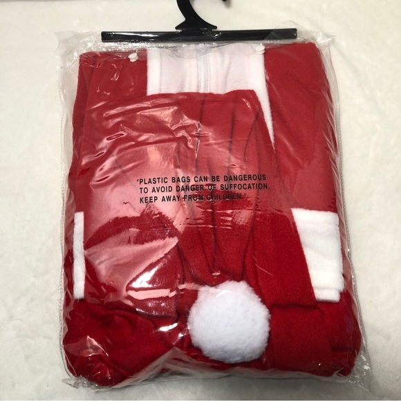 RG Costumes Adult Santa Claus sz Small Jacket Hoodie Scarf Zipper Closure Unisex - Picture 7 of 8